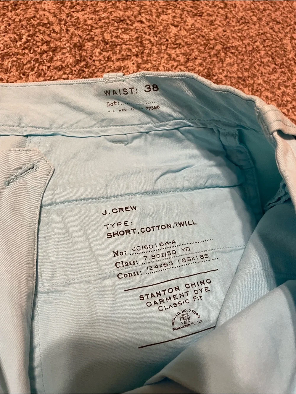 J. Crew Light Blue Flat Front Chino Shorts